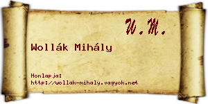Wollák Mihály névjegykártya